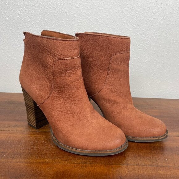 Lucky Brand Shoes - Women's Lucky Brand Liesell Ankle Boots Booties Shoes Size 7 Brown Back Zip Up